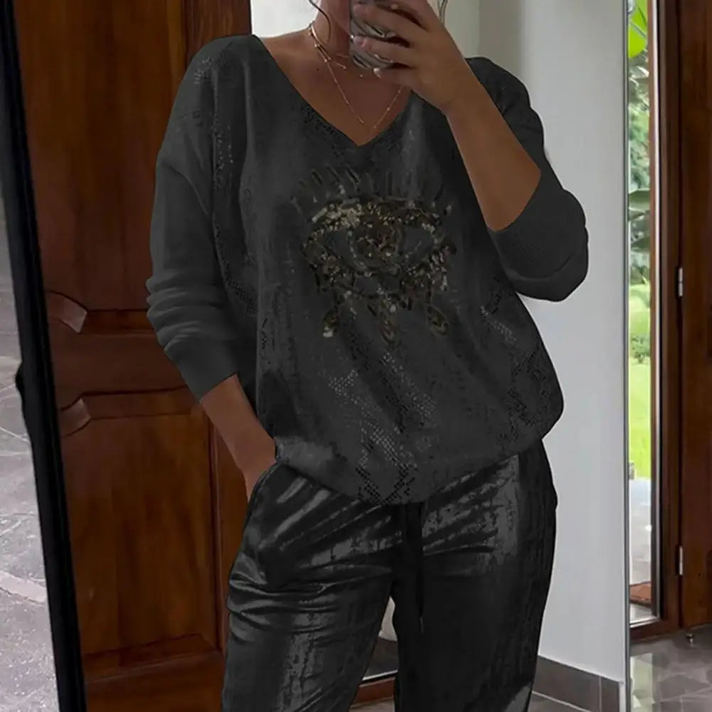 Gold Eye Print Glittery Set