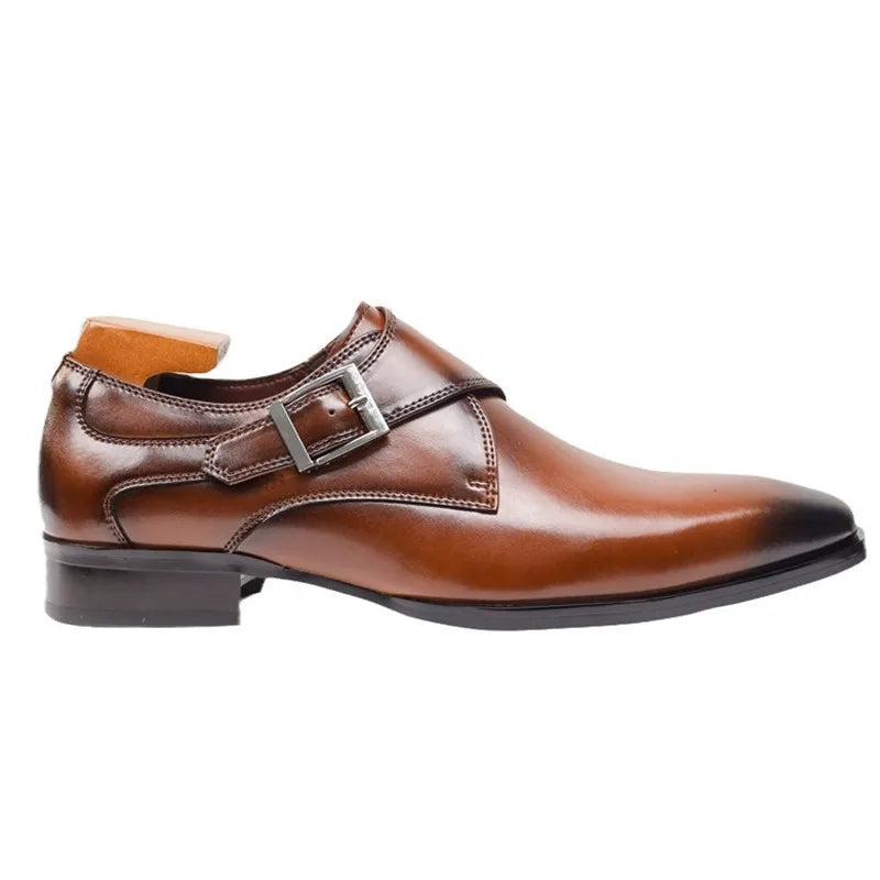 Classic Buckle Leather Dress Shoes
