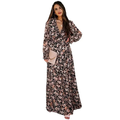 Chic Boho Ruffle Maxi Dress