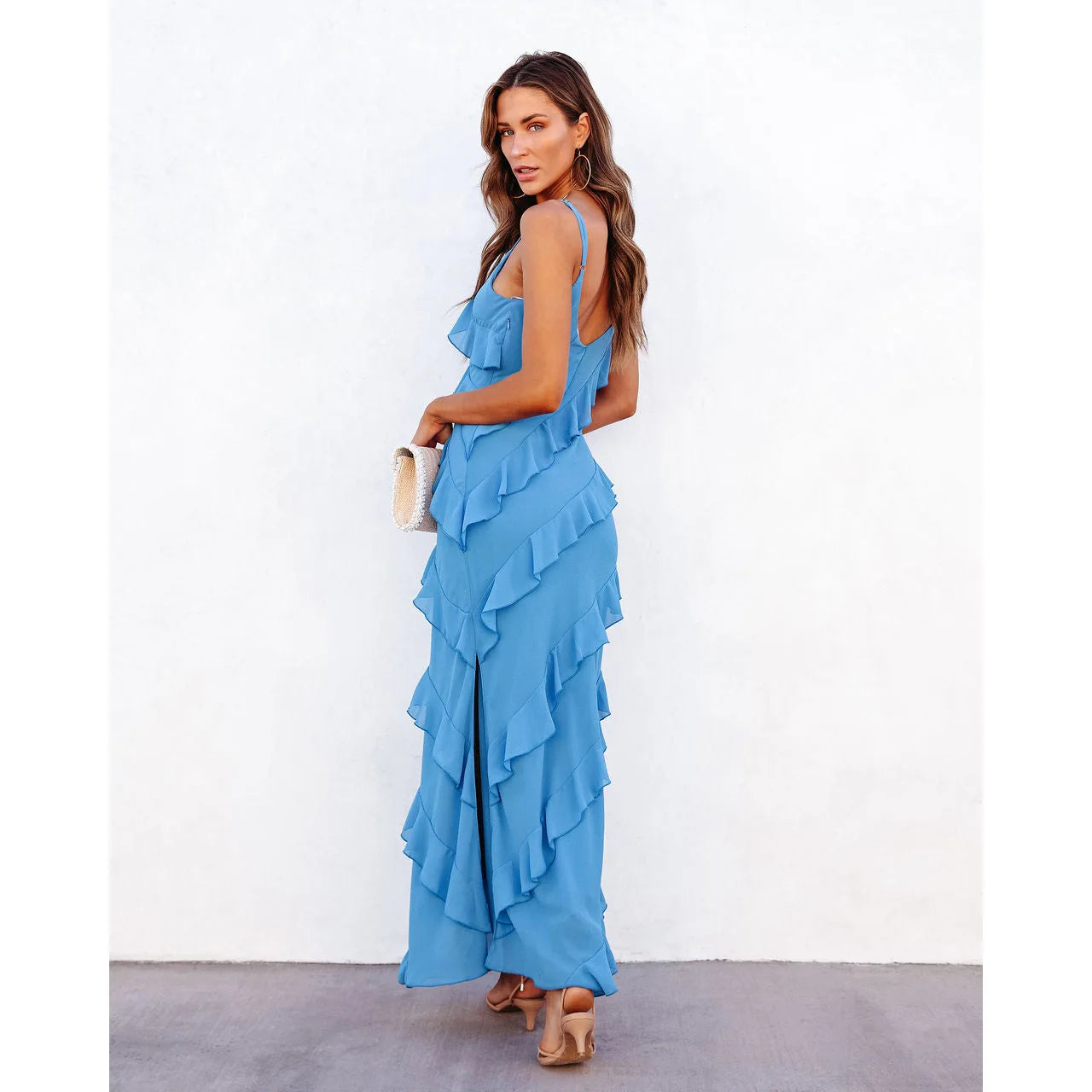 Open-Back Slimming Maxi Dress