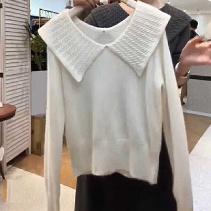 Women’s Woolen Collared Sweater —  Knitwear