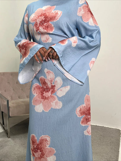 Floral Grace Modest Kaftan Dress