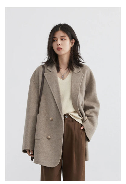Women’s Luxury Wool-Blend Long Coat