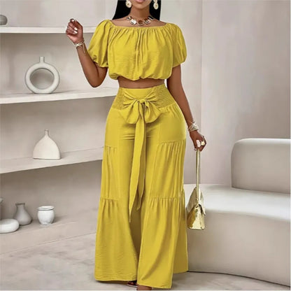 Luxe Curve One-Shoulder Pants Set