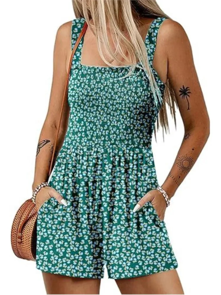 Trendy Square Neck Sleeveless Jumpsuit