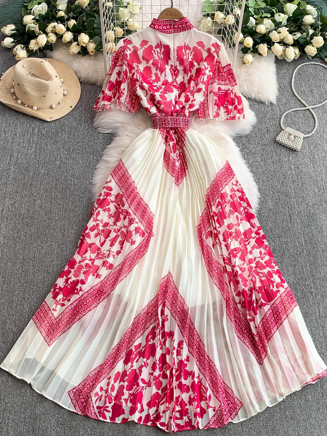 Retro Grace High Waist Midi Dress