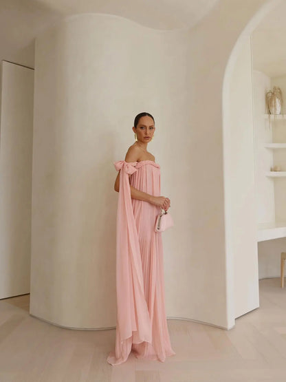 Braided Elegance Off-Shoulder Maxi