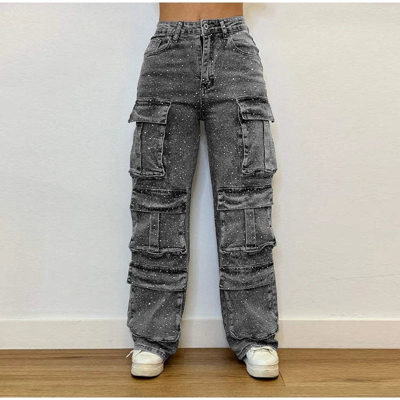 Bright Drill High Waist Work Jeans