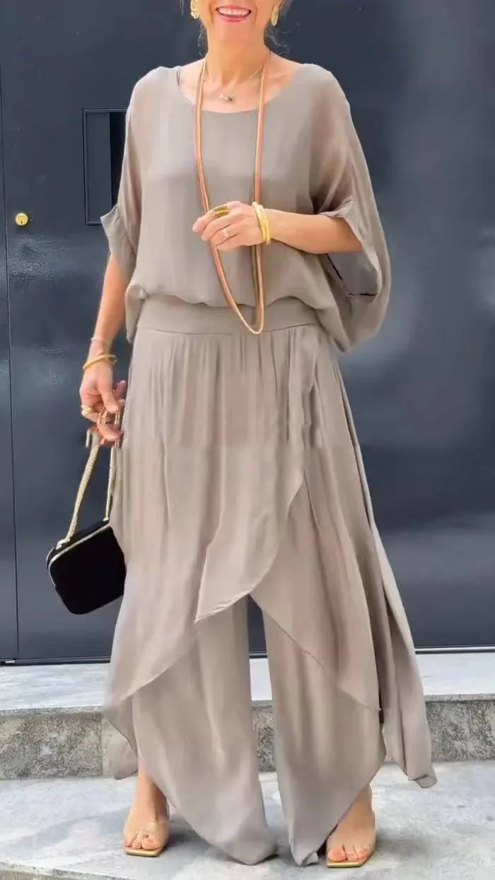 Graceful Flow Chiffon Pant Set