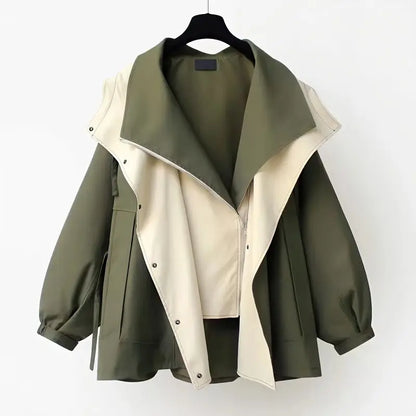 Breeze Flow Zipper Trench Coat