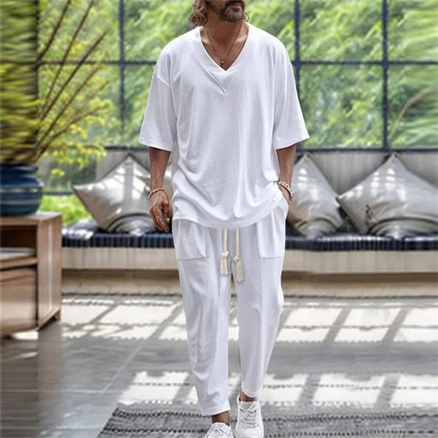 EaseMode V-Neck Two Piece Set