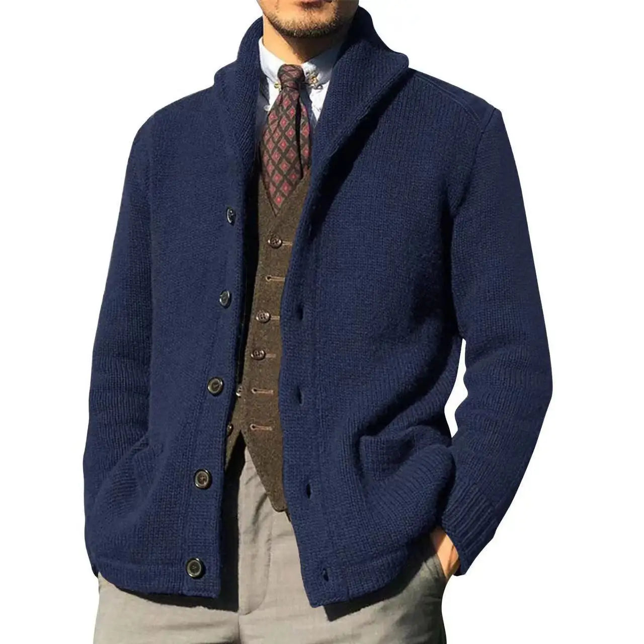 Men's Knitted Sweater Cardigan Casual Warm