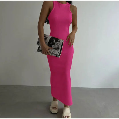 SculptKnit Sleeveless Split Midi Dress