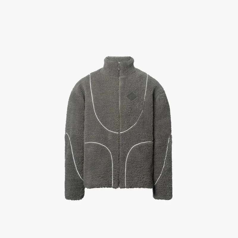Block Fleece Jacket Y2K Warm Unisex Style