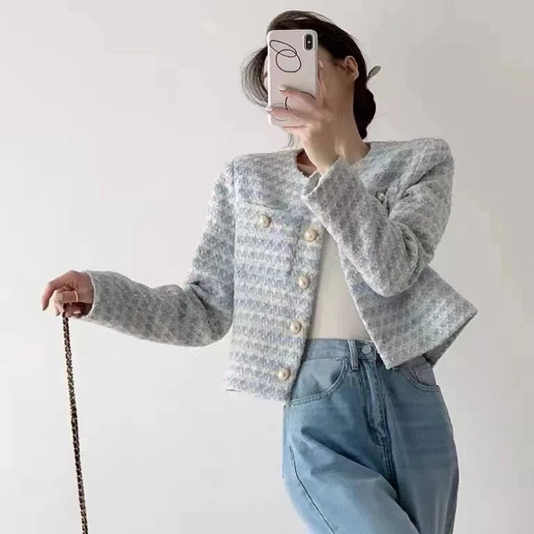 Elegant Tweed Short Coat