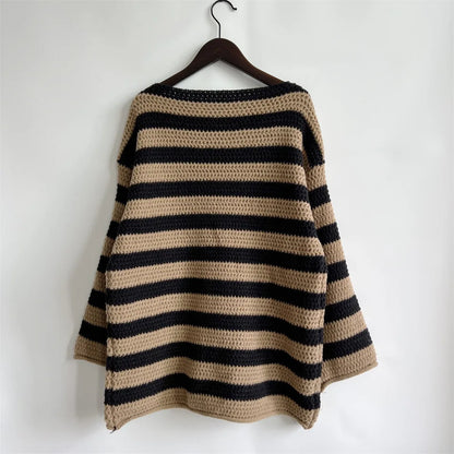 Stripe Haven Loose Knit Sweater