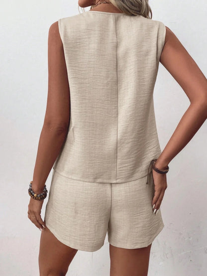 Breeze Charm V-Neck Shorts Set