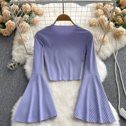 Flare Muse Slim Knit Crop Top