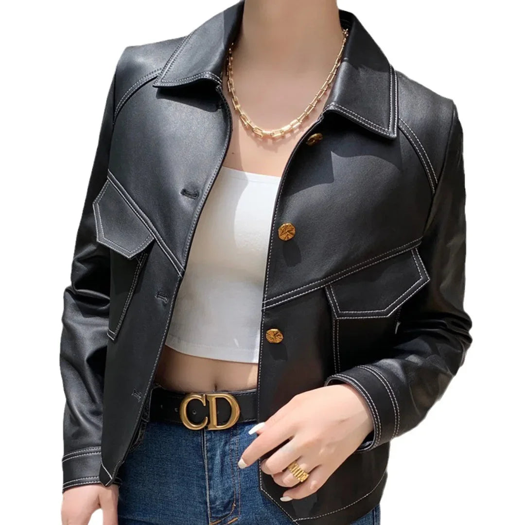Rebel Gleam Slim Moto Leather Jacket