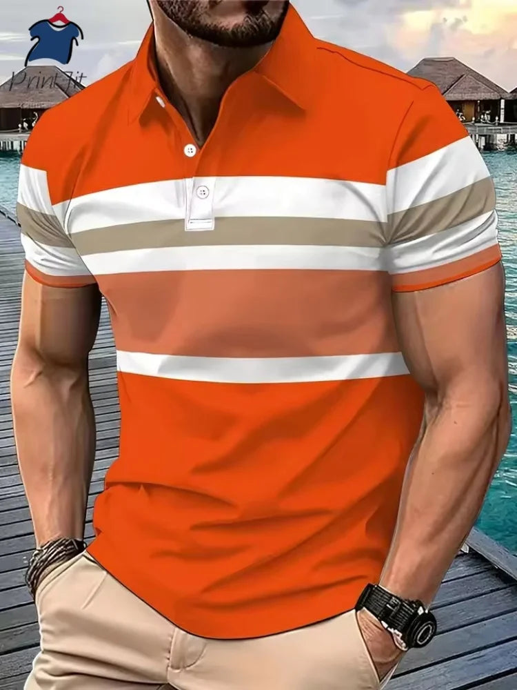 Neo Stripe Lapel 3D Summer Top
