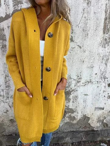 Cozy Line Mid-Length Knit Cardigan