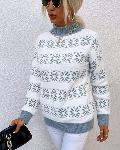 Cozy Half Turtleneck Snow Sweater