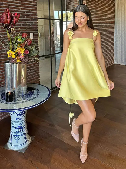 Floral Backless Summer Mini Dress