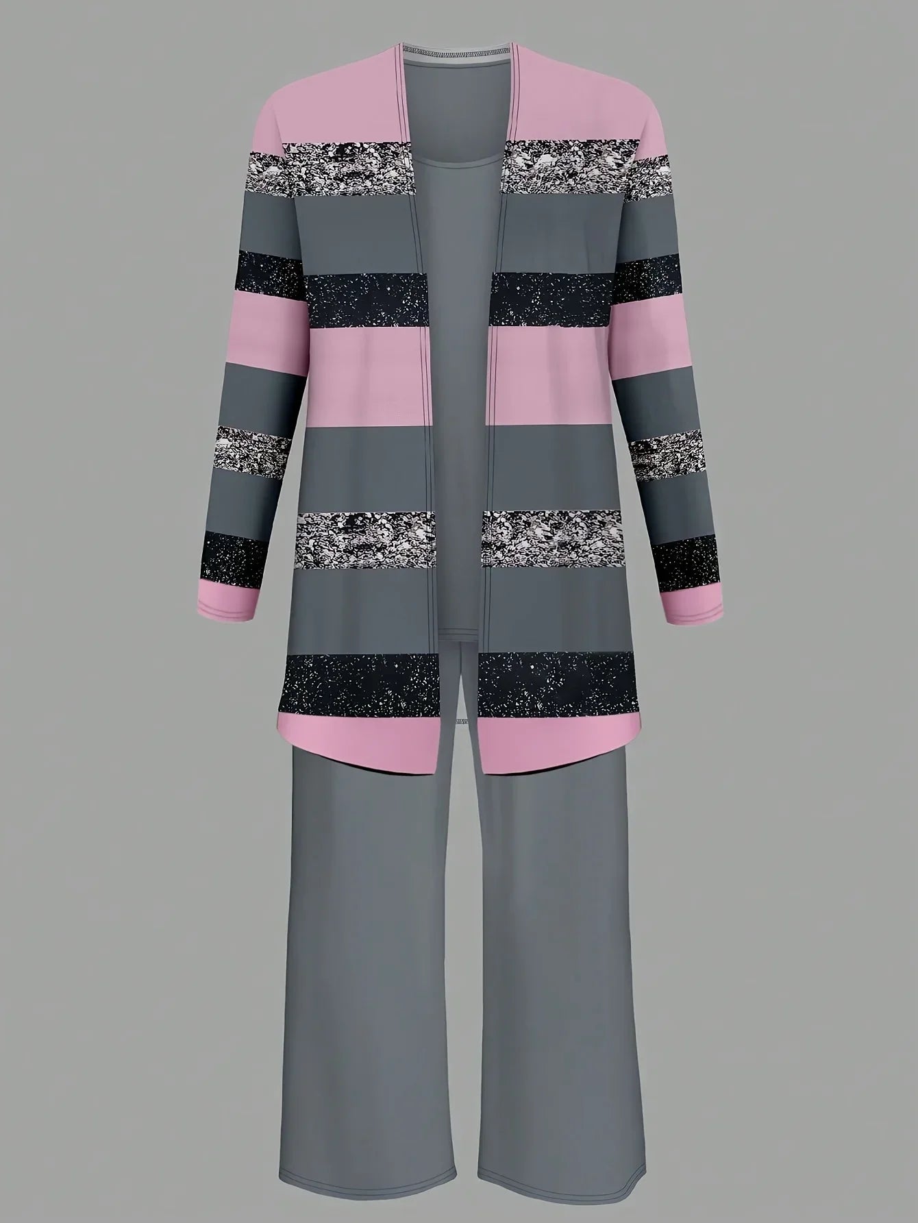 Women’s 3-Piece Casual Set — Cardigan, Tank & Pants