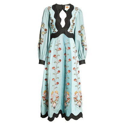 Chic Patchwork Floral Maxi Dress