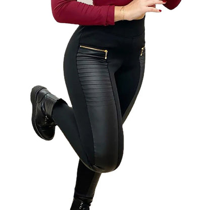High Waist Slim Splice Pencil Pants