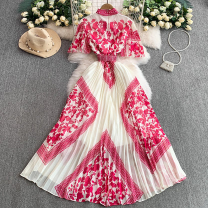 Retro Grace High Waist Midi Dress