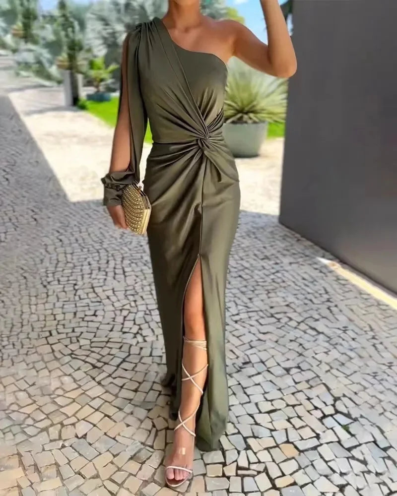 Elegant One-Shoulder Party Maxi