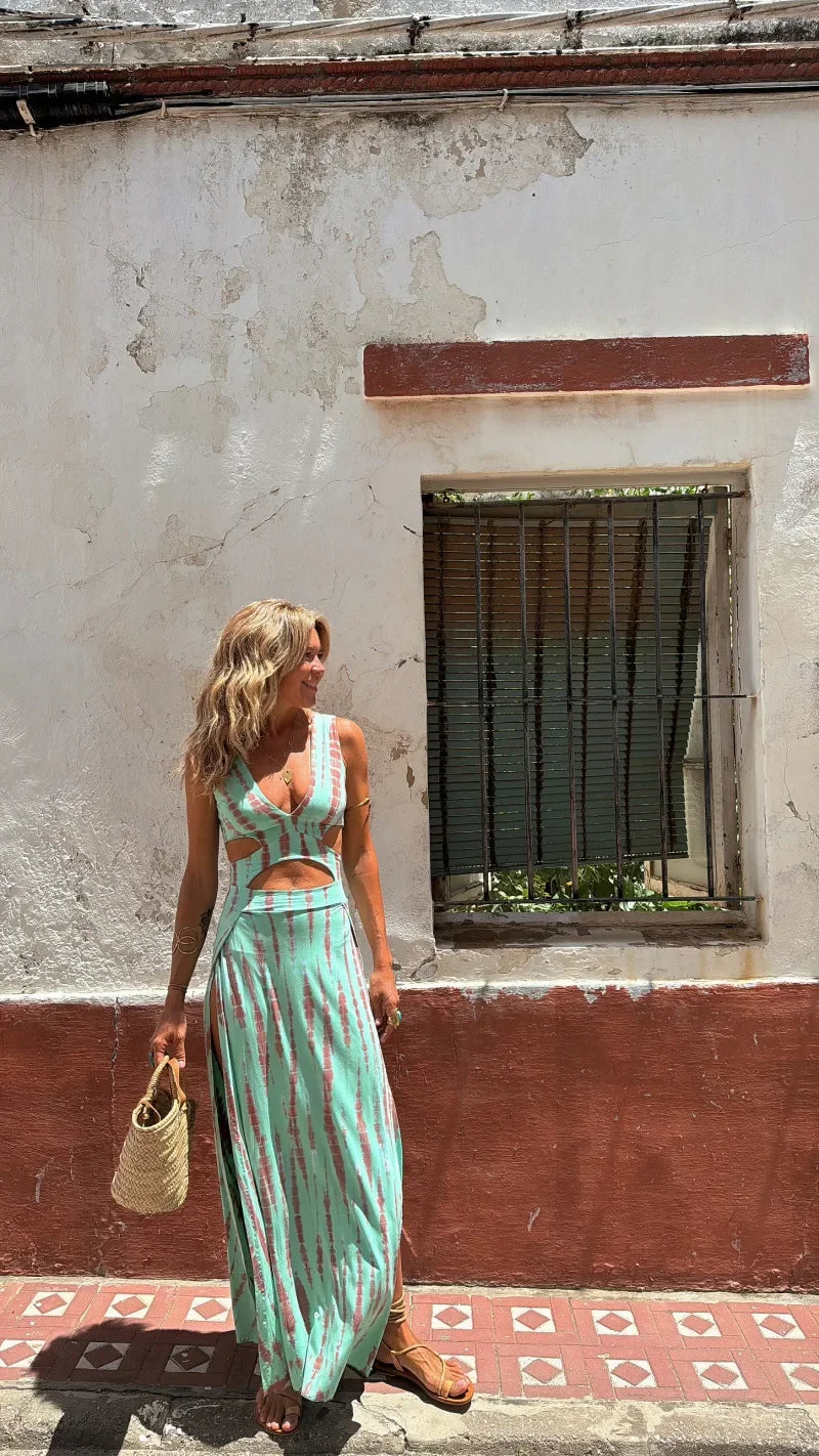 Midnight Allure Backless Slit Dress