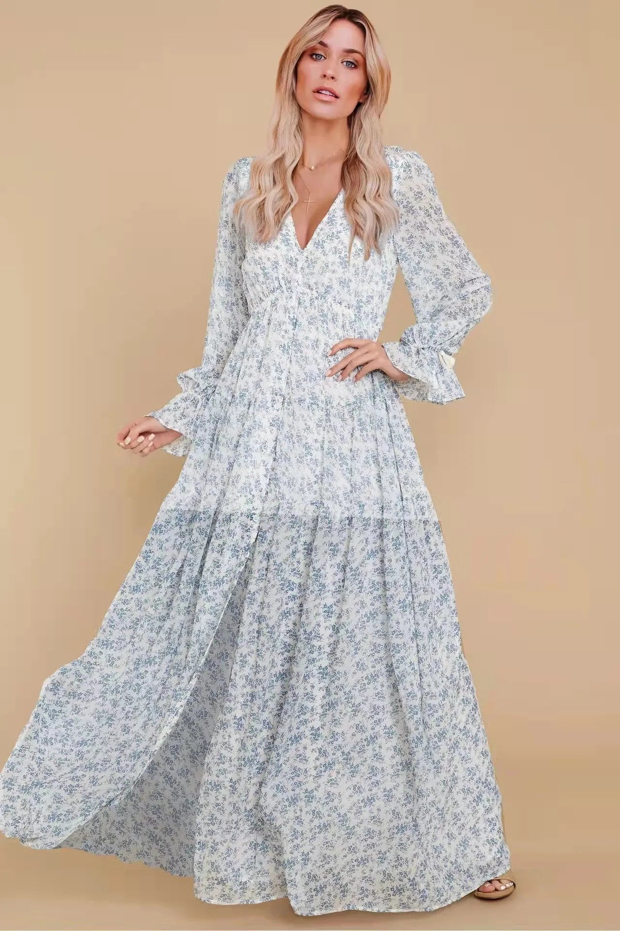 Luxury Vintage Print Prom Dress