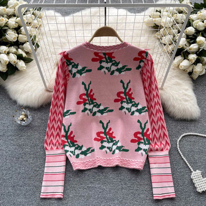 Whimsical Charm Cat Embroidered Sweater