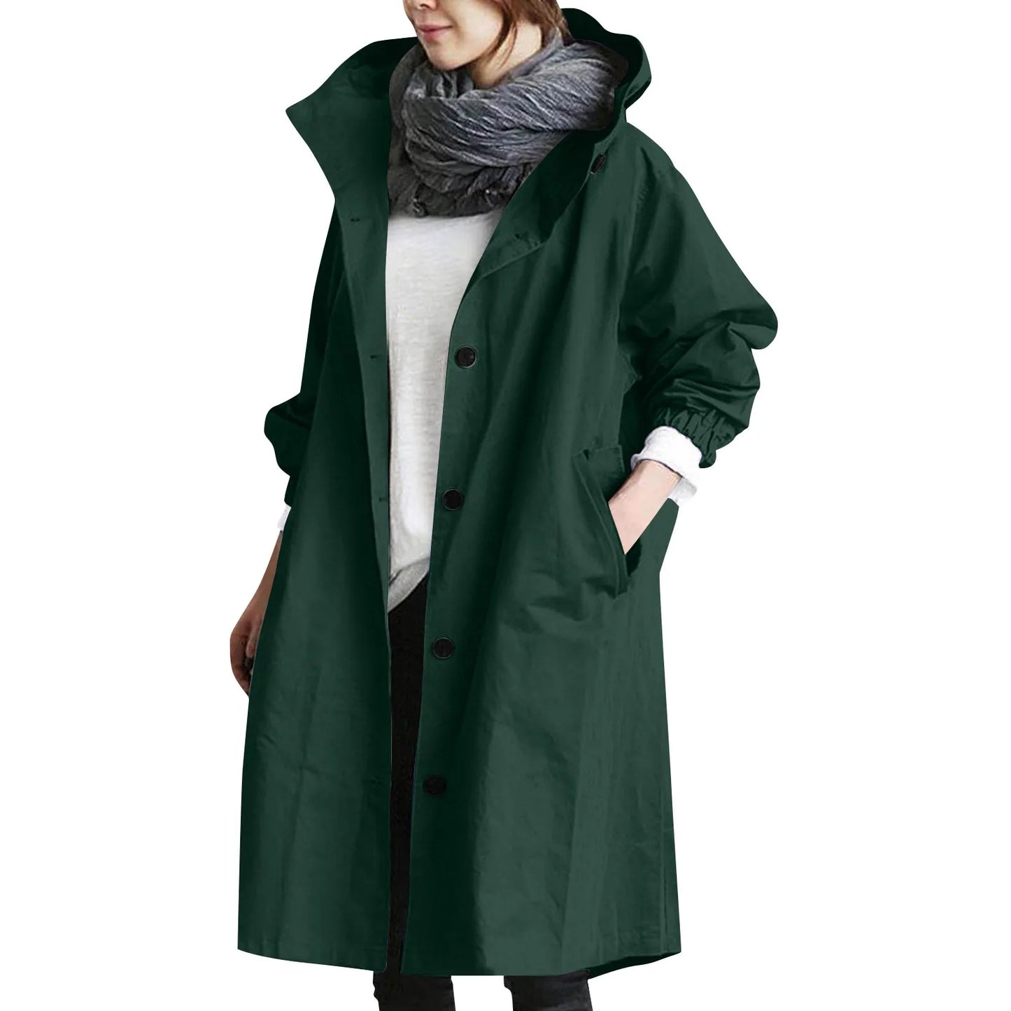 Women’s Long Hooded Trench Coat