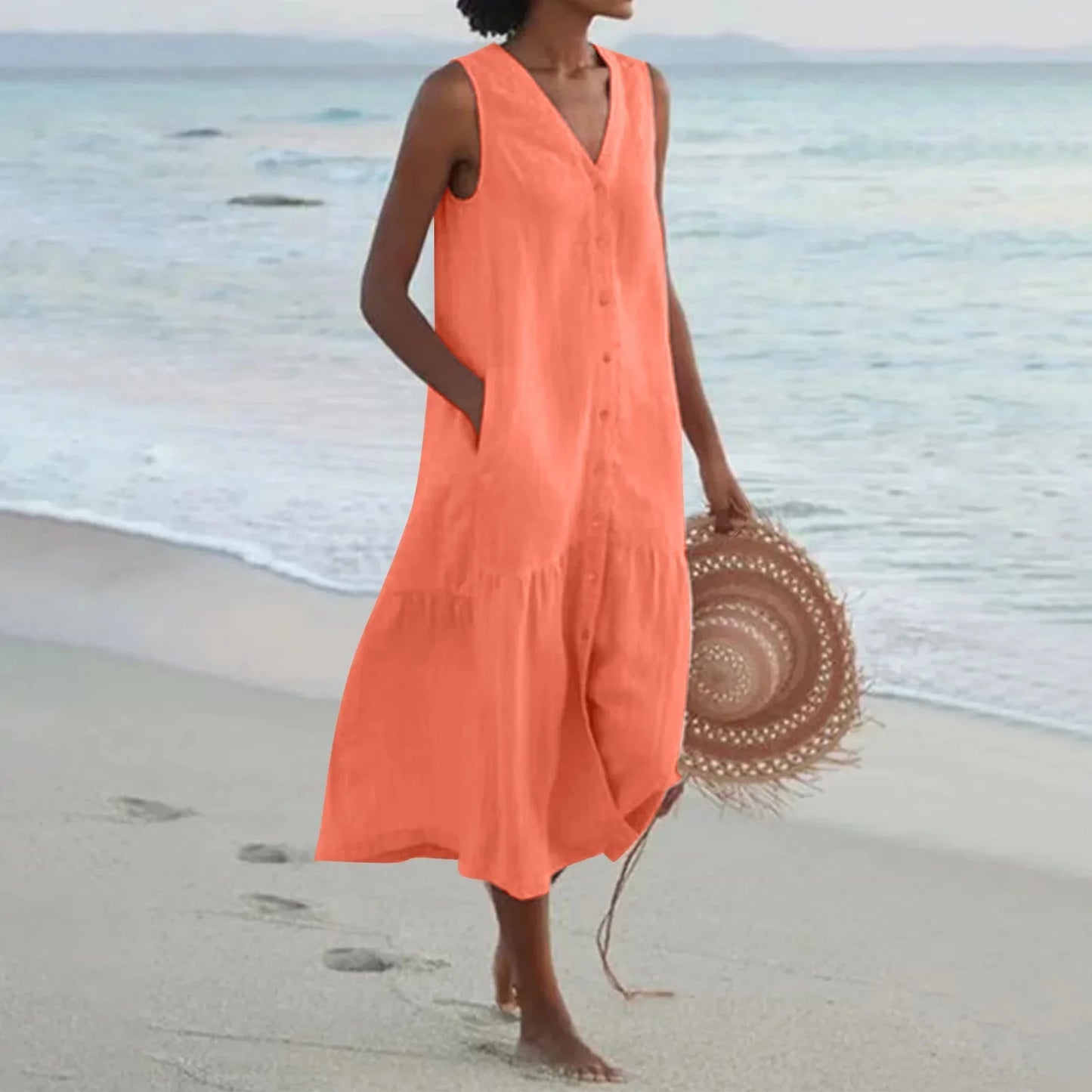 Casual Cotton Linen Dress