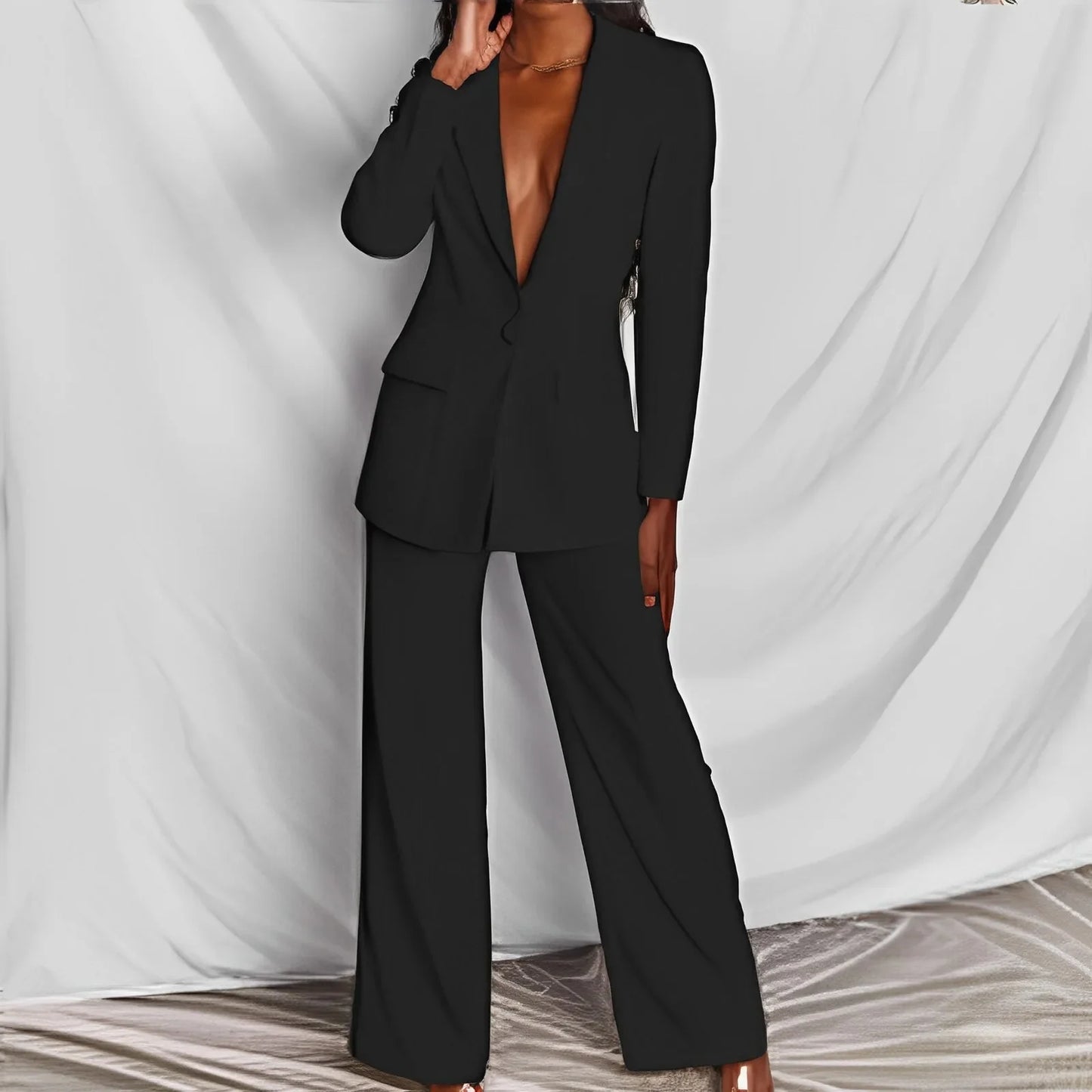 Elegant Long Sleeve Suit & Pants Set