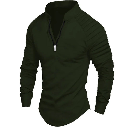 Half-Zip Stand Collar Polo Shirt