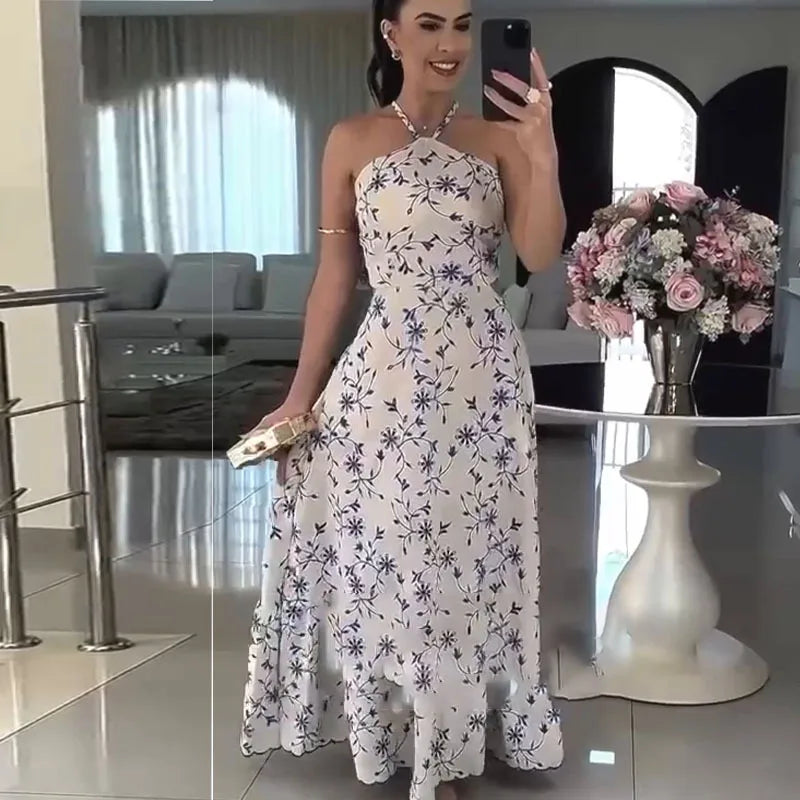 Midnight Bloom Strapless Evening Dress