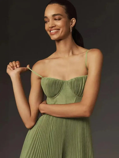 Sexy Strapless Pleated A-Line Dress