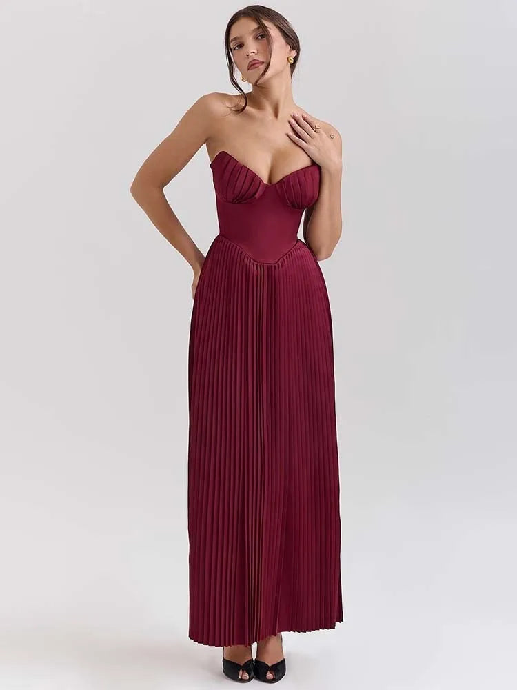 Glamour Curve Strapless Flare Dress