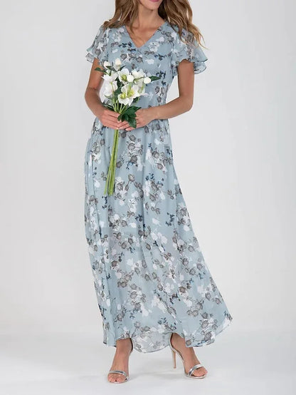 Sweet Blossom Ruffle Maxi Dress