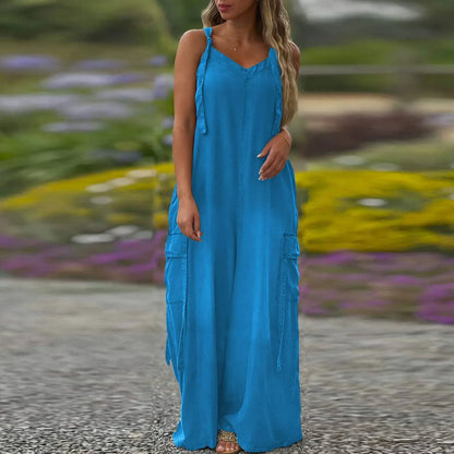 Effortless Charm V-Neck Jumpsuit