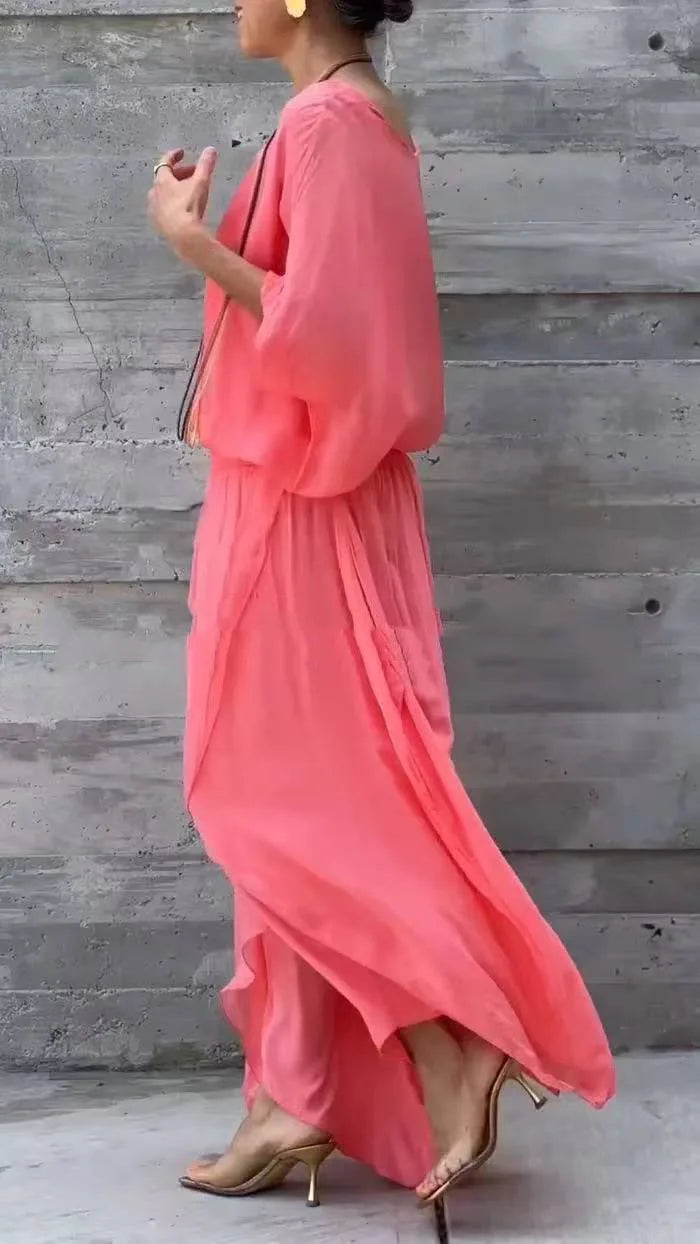 Graceful Flow Chiffon Pant Set