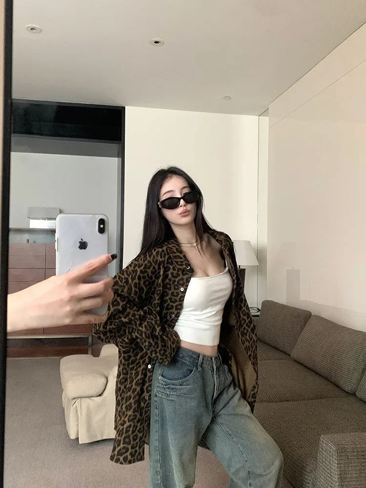 Women’s Leopard Print Shirt Jacket