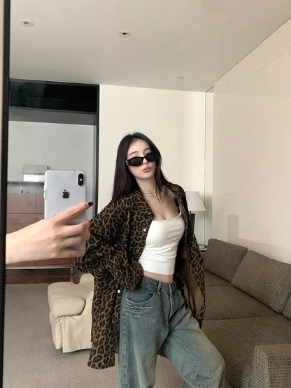 Women’s Leopard Print Shirt Jacket