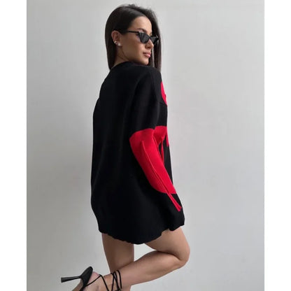 Playful Heart Tassel Sweater