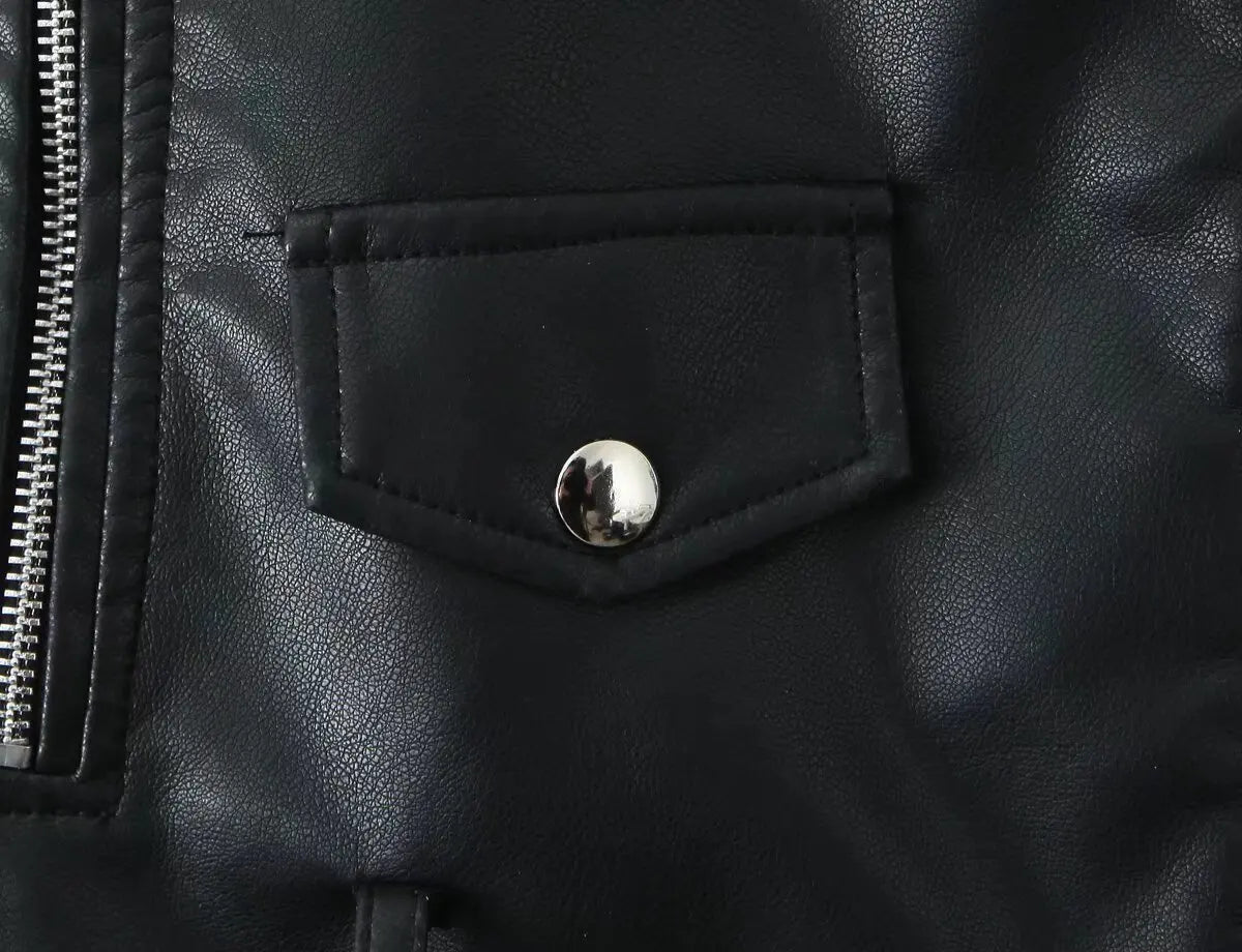 Chic Rider Short PU Leather Jacket