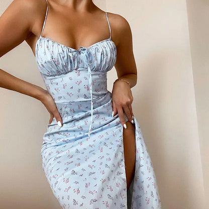 Elegant Floral Beach Bodycon Dress